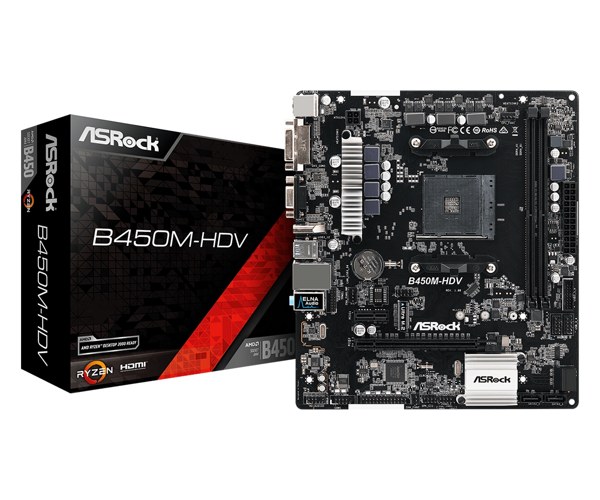 1020207 MOTHER ASROCK B450M-HDV AM4 - Imagen 1