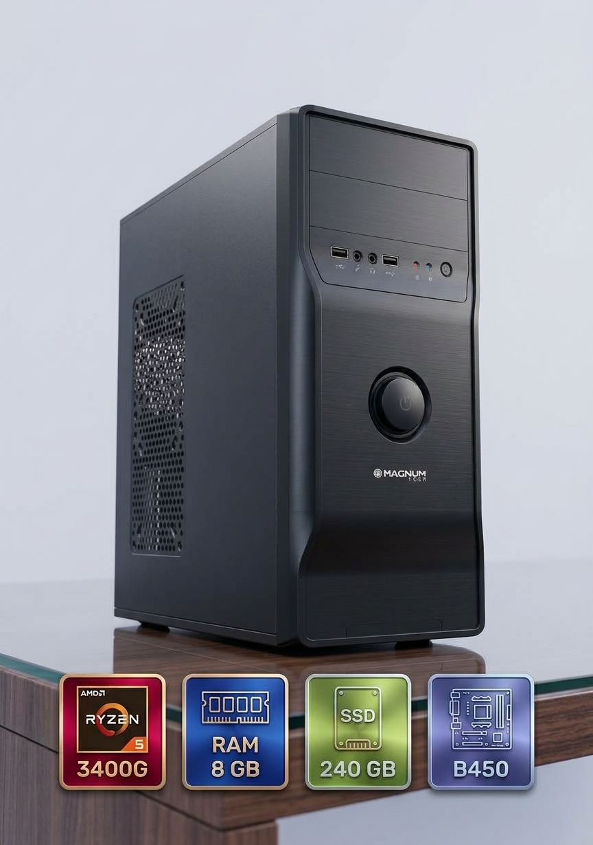 1027347 PC CLON RYZEN 5 3400G 8GB SSD250 B450 - Imagen 1
