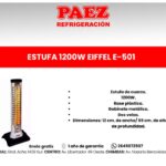 ESTUFA EIFFEL E-501 1200W VERT