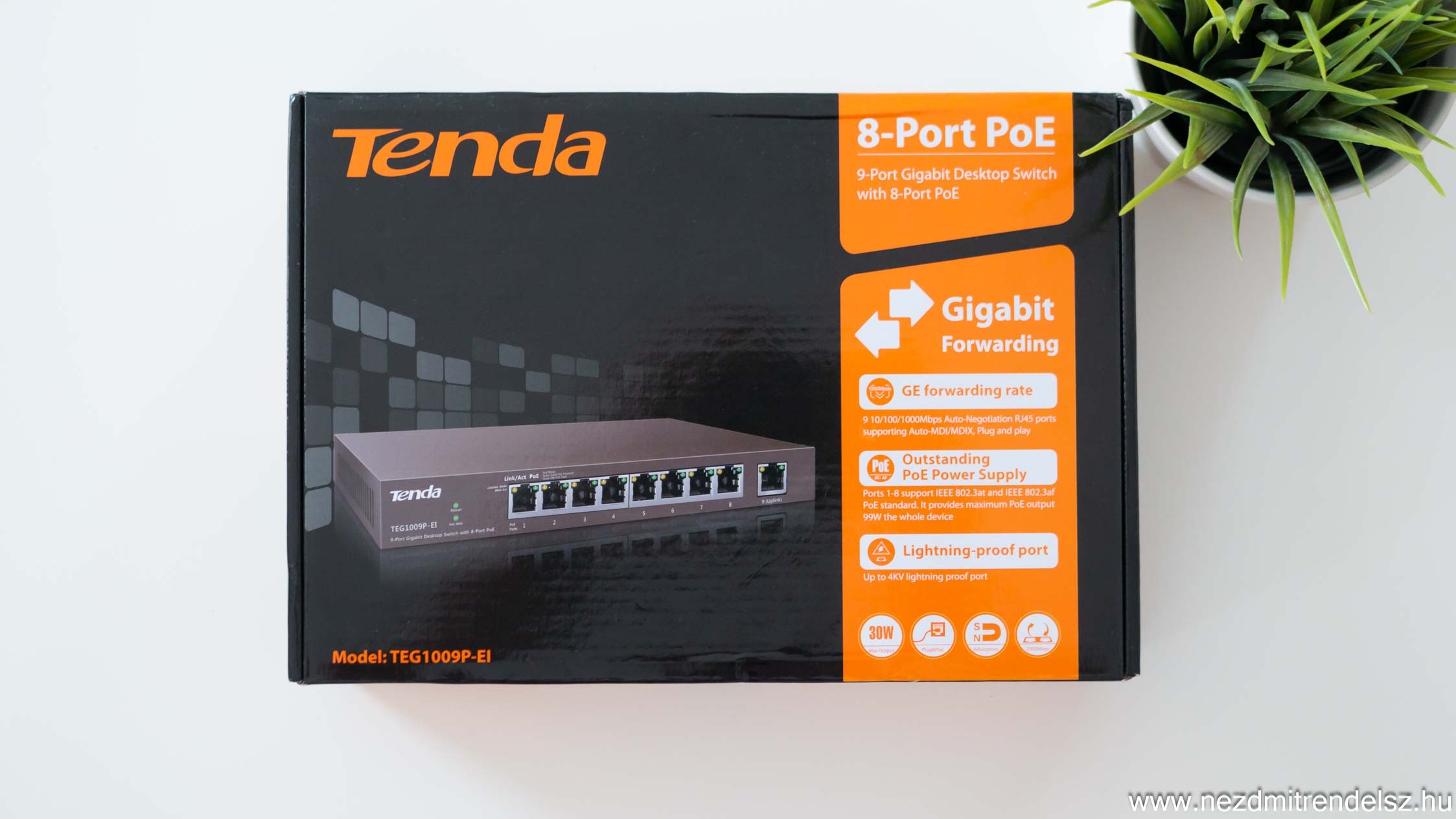 1020115.jpg SWITCH TENDA TEG1009P-EI 8G8P - Imagen 1