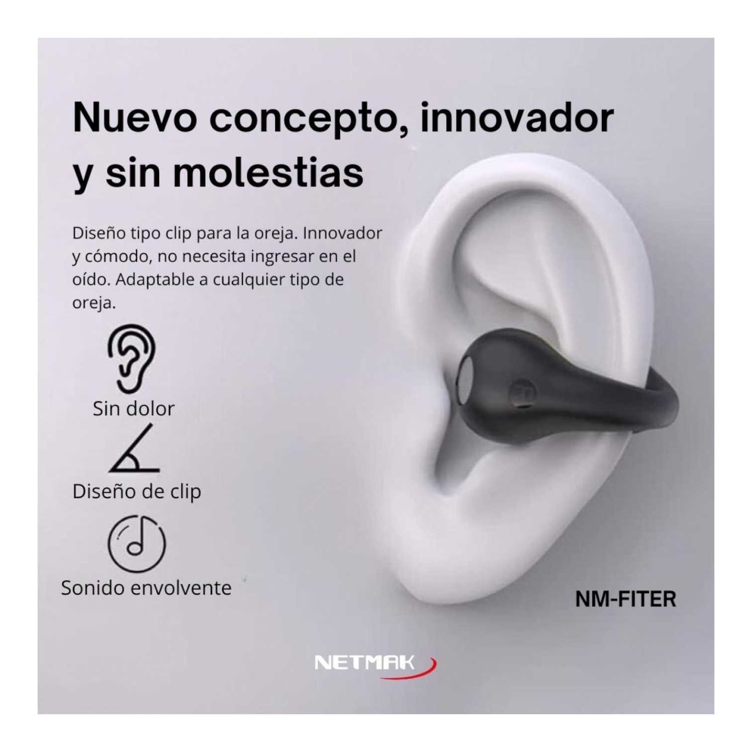 1025156.jpg AURICULAR NETMAK NM-FITER OWS BT CLIP-ON - Imagen 1