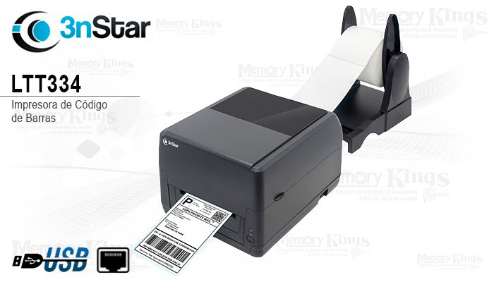 1025475-1.jpg IMPRESORA 3NSTAR LTT334 TERM.C.BARRAS TRANSF.USB ETHERNET 203DPI 300M C/DISPENSER - Imagen 1