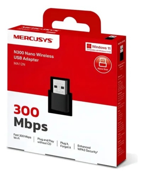 1026209-1.jpg NETCARD MERCUSYS MA12N USB NANO 300MBPS - Imagen 1